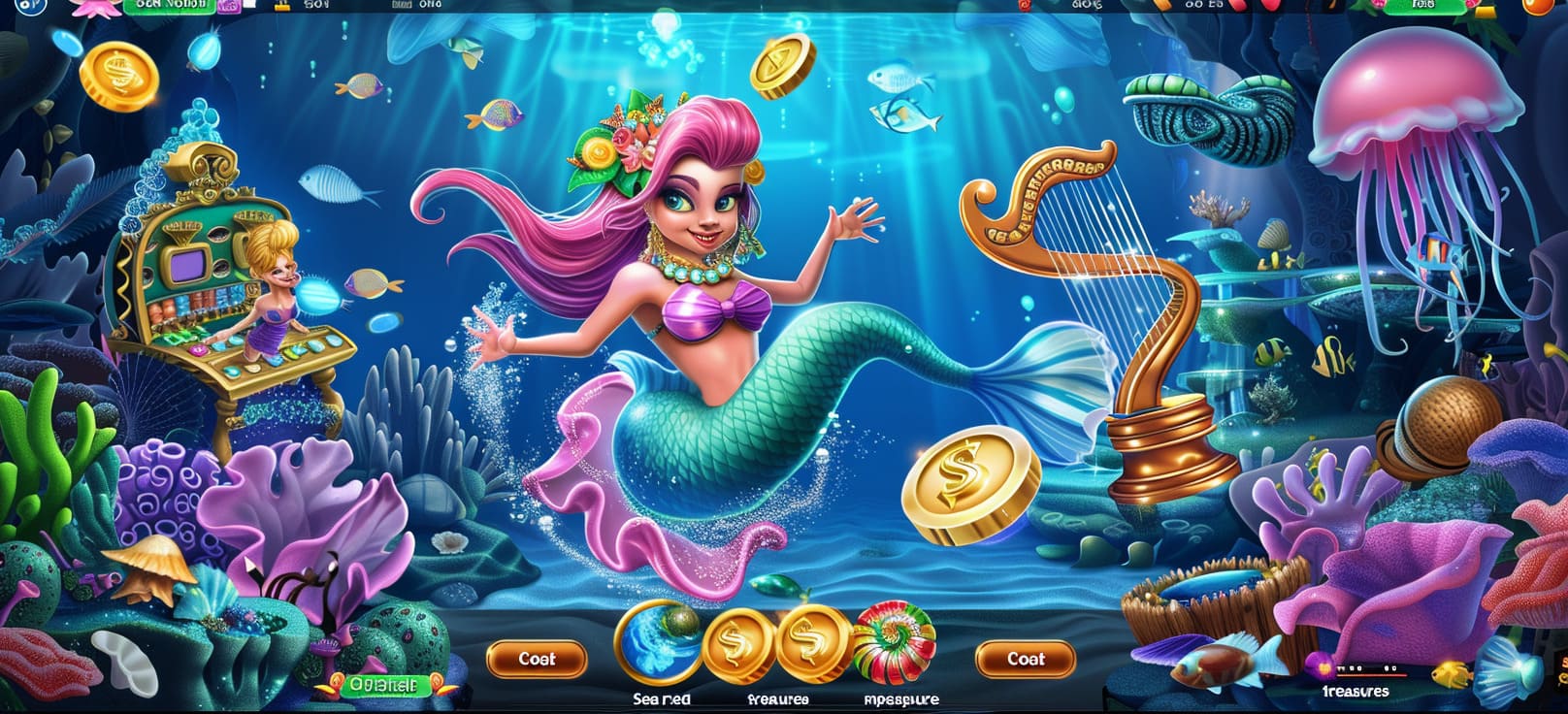 Caça-níqueis de sereia online com tesouros do mar no fxfx cassino